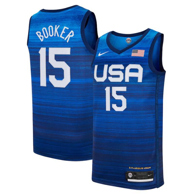 2021 Olympic USA 15 Booker Blue Nike NBA Jerseys